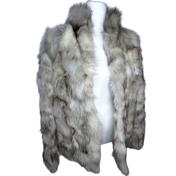Vintage Genuine Finland FOX FUR Coat Medium Hong Kong Old Money Glamour Luxury - Picture 4 of 15
